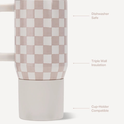 Coffee Traveler 20oz | Ceramic-Lined Insulated Travel Mug – Sandstone