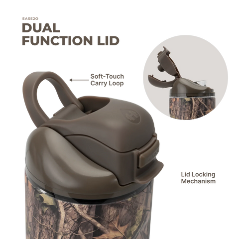 Ease2o 24oz | 2-in-1 Water Bottle with Soft Straw & Chug Spout – Woodland