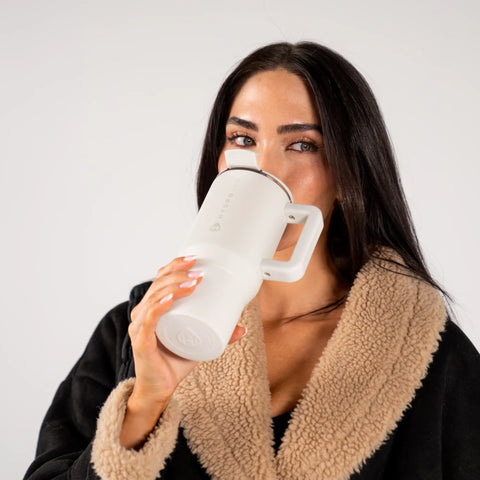 Coffee Traveler 20oz | Ceramic-Lined Insulated Travel Mug – Linen