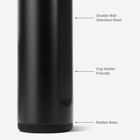 Ease2o 24oz | 2-in-1 Water Bottle with Soft Straw & Chug Spout – Black