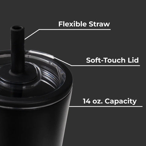 Everyday Tumbler 14oz | Ceramic-Lined Spill-Free Kids Tumbler – Black