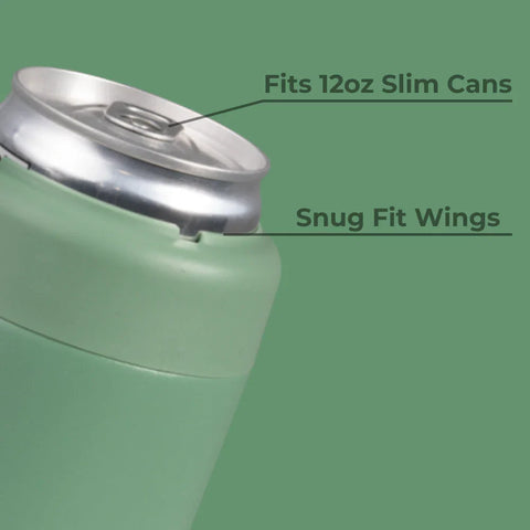 Slim Can Cooler 12oz | Insulated Stainless Steel Skinny Can Holder – Sage