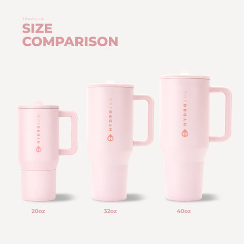 Traveler 20oz | Compact Insulated Tumbler with Handle – Pink Sand
