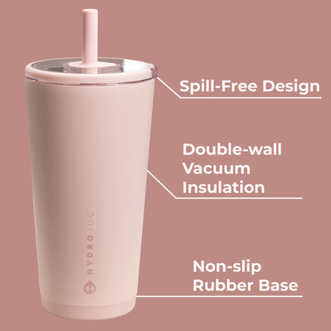 Everyday Tumbler 20oz | Ceramic-Lined Insulated Tumbler with Straw – Dusty Rose